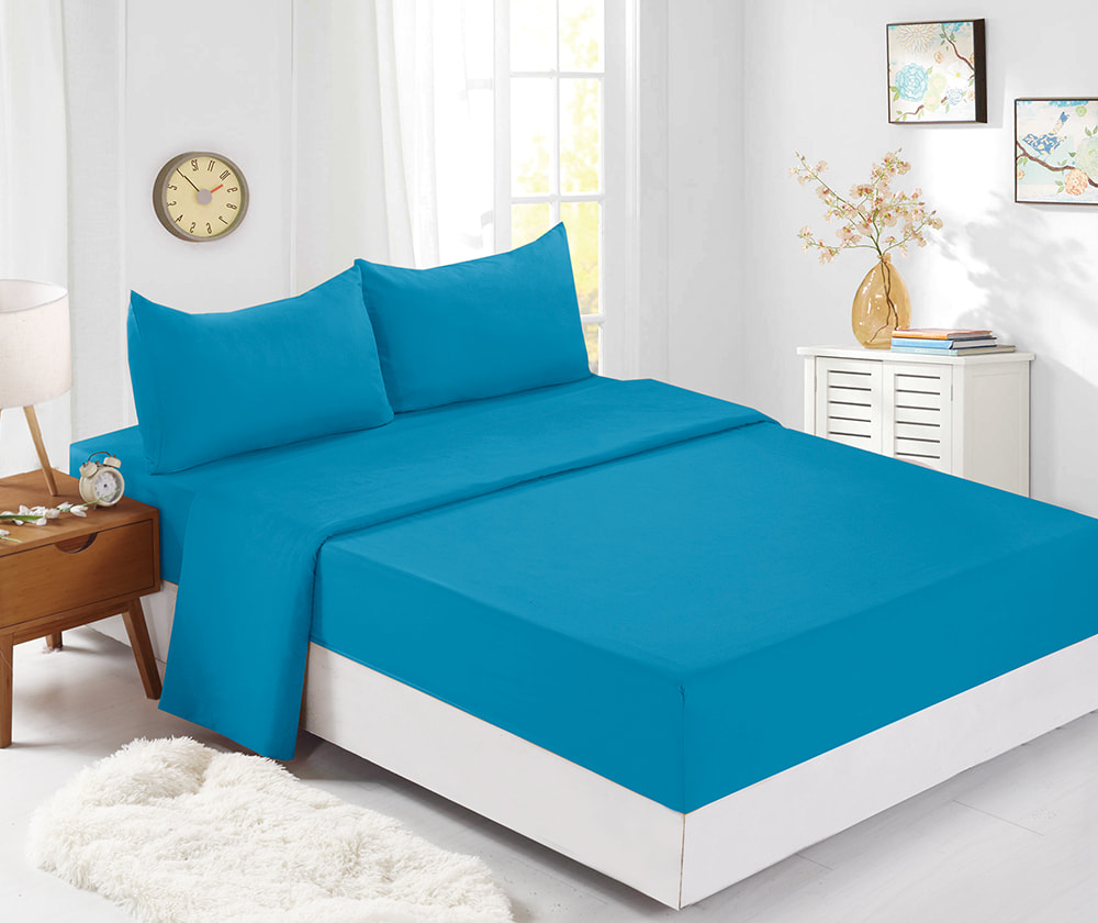 Solid Color Bed Sheet Set (4 Pieces)